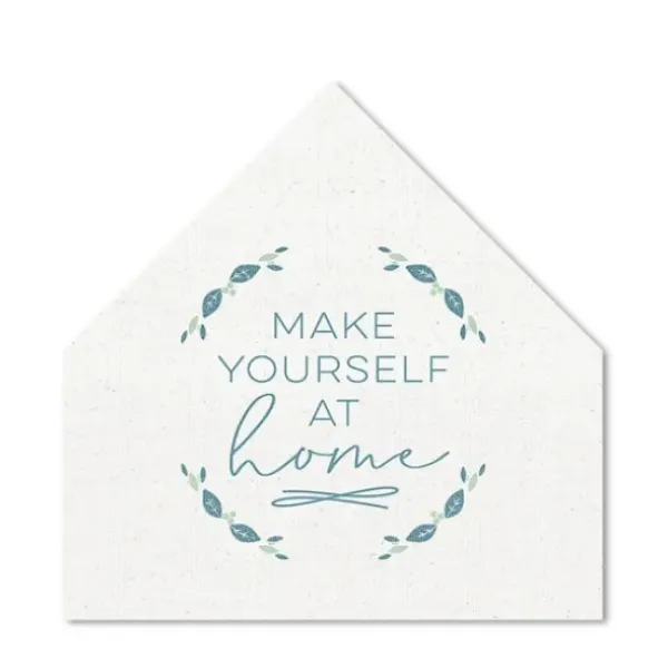 Wall Quotes & Signs-Kirkland's Home Make Yourself At Home House Shaped Canvas Print White
