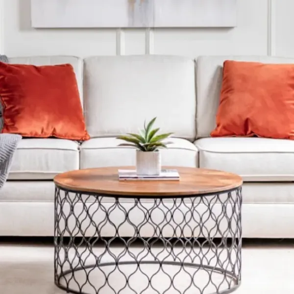 Coffee Tables-Kirkland's Home Mango Wood And Black Iron Coffee Table Brown