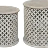 Accent & End Tables-Kirkland's Home Mango Wood Pierced Accent Tables, Set Of 2