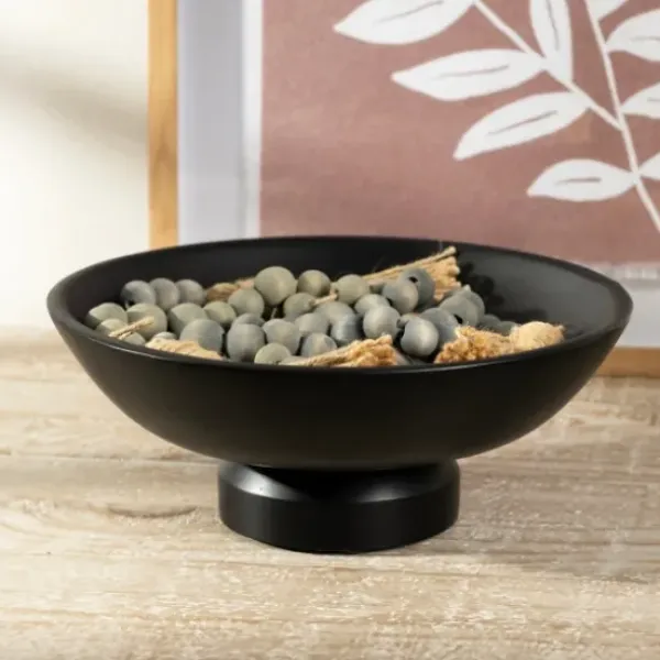 Decorative Bowls & Jars-Kirkland's Home Mango Wood Trough Bowl Black