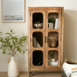 Cabinets & Sideboards-Kirkland's Home Manu Natural Mango Wood Cabinet