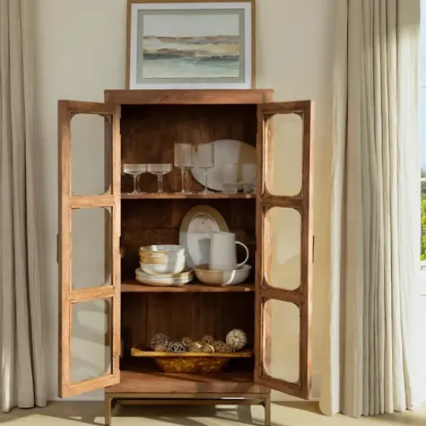 Cabinets & Sideboards-Kirkland's Home Manu Natural Mango Wood Cabinet