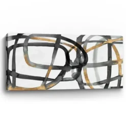 Canvas Art-Kirkland's Home Many Ways Abstract Canvas Art Print, 60X30 In. White/Black/Gold
