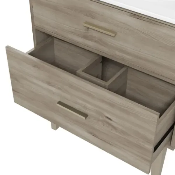Bathroom Furniture-Kirkland's Home Maple Corinth Wood Sink Vanity Gray