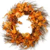 Wreaths-Kirkland's Home Maple Leaf Branch Wreath Orange