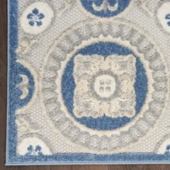 Outdoor Rugs-Kirkland's Home Mara Floral Blossom Indoor/Outdoor Area Rug, 5X7 Gray/White/Multi
