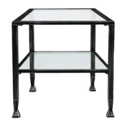 Coffee Tables-Kirkland's Home Mara Glass And Metal Coffee Table Black