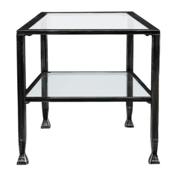 Coffee Tables-Kirkland's Home Mara Glass And Metal Coffee Table Black