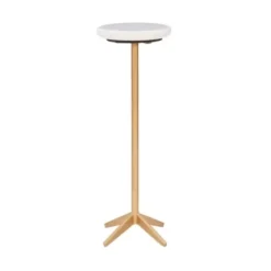 Accent & End Tables-Kirkland's Home Marble And Gold Base Cocktail Table White