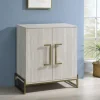 Cabinets & Sideboards-Kirkland's Home Marble Finish Gold Handle Storage Cabinet