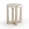 Accent & End Tables-Kirkland's Home Marble Top Tapered Legs Accent Table White