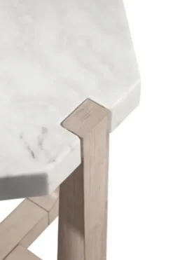 Accent & End Tables-Kirkland's Home Marble Top Tapered Legs Accent Table White