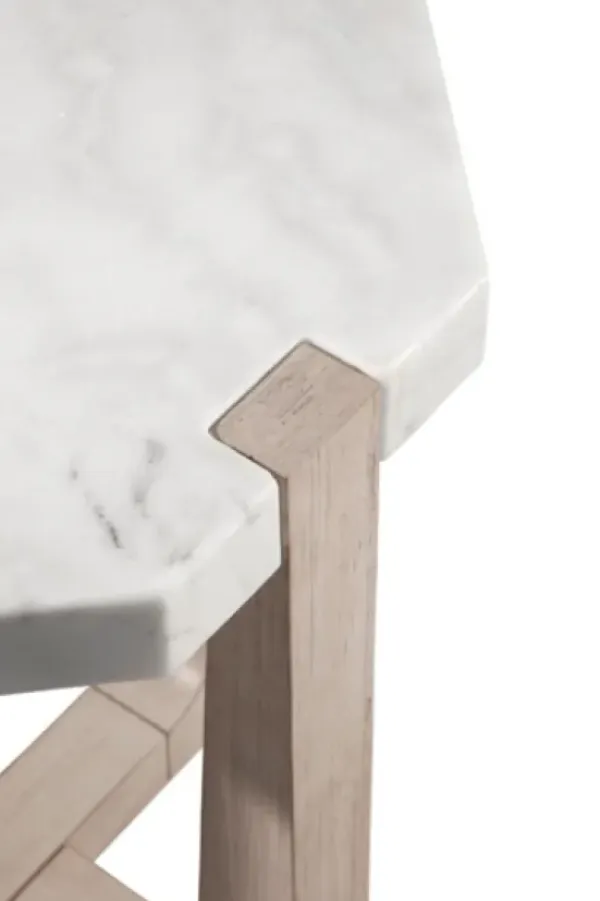 Accent & End Tables-Kirkland's Home Marble Top Tapered Legs Accent Table White