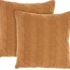 Pillows-Kirkland's Home Marigold Cable Knit Throw Pillows, Set Of 2 Orange