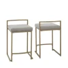 Bar Stools & Counter Height Stools-Kirkland's Home Marley And Gold Counter Stools, Set Of 2 Gray