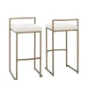 Bar Stools & Counter Height Stools-Kirkland's Home Marley Cream And Gold Bar Stools, Set Of 2 White