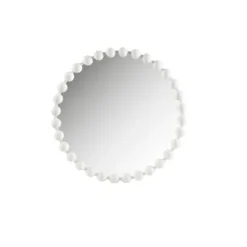 Decorative Mirrors-Kirkland's Home Marlowe White Beaded Round Wall Mirror, 27 In.