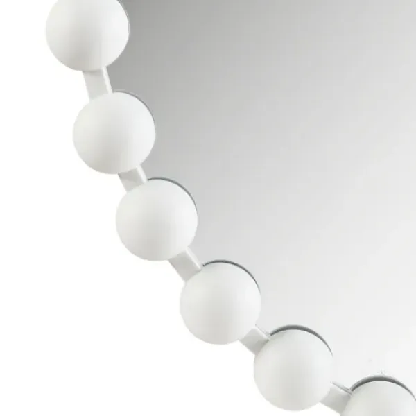 Decorative Mirrors-Kirkland's Home Marlowe White Beaded Round Wall Mirror, 27 In.