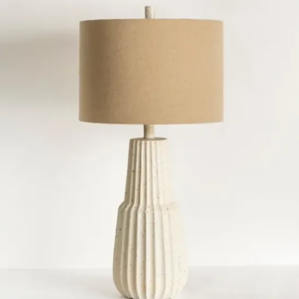 Table Lamps-Kirkland's Home Marsha Cream Speckled Table Lamp Tan