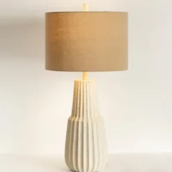 Table Lamps-Kirkland's Home Marsha Cream Speckled Table Lamp Tan
