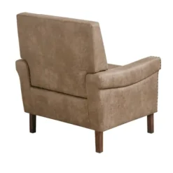 Accent Chairs-Kirkland's Home Martha Stewart Faux Leather Accent Chair Brown