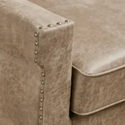 Accent Chairs-Kirkland's Home Martha Stewart Faux Leather Accent Chair Brown