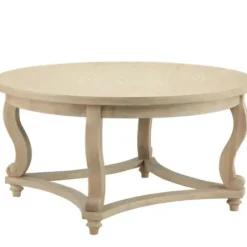 Coffee Tables-Kirkland's Home Martha Stewart Round Coffee Table Tan