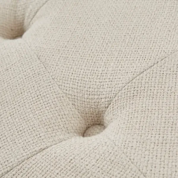 Benches & Ottomans-Kirkland's Home Martha Stewart Round Cream Ottoman With Shelf Ivory