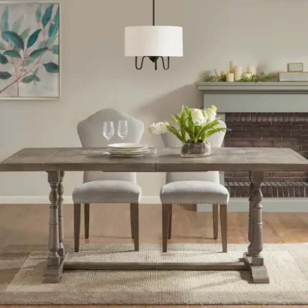 Dining Tables-Kirkland's Home Martha Stewart Tiffany Pedestal Dining Table Gray