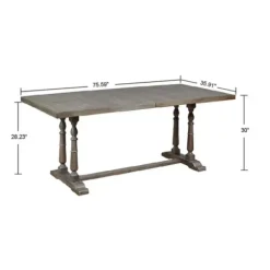 Dining Tables-Kirkland's Home Martha Stewart Tiffany Pedestal Dining Table Gray