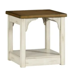 Accent & End Tables-Kirkland's Home Mary And Natural Wooden Square Accent Table White