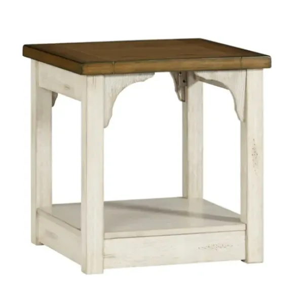 Accent & End Tables-Kirkland's Home Mary And Natural Wooden Square Accent Table White