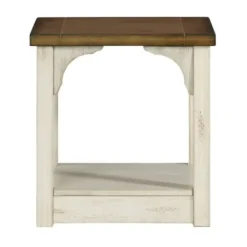 Accent & End Tables-Kirkland's Home Mary And Natural Wooden Square Accent Table White