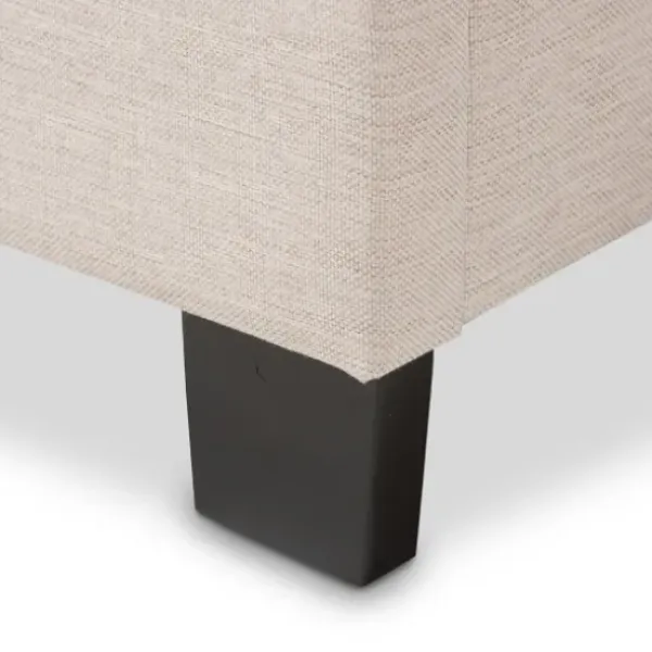 Beds & Headboards-Kirkland's Home Mary Beige Button Tufted Kind Bed Frame Ivory