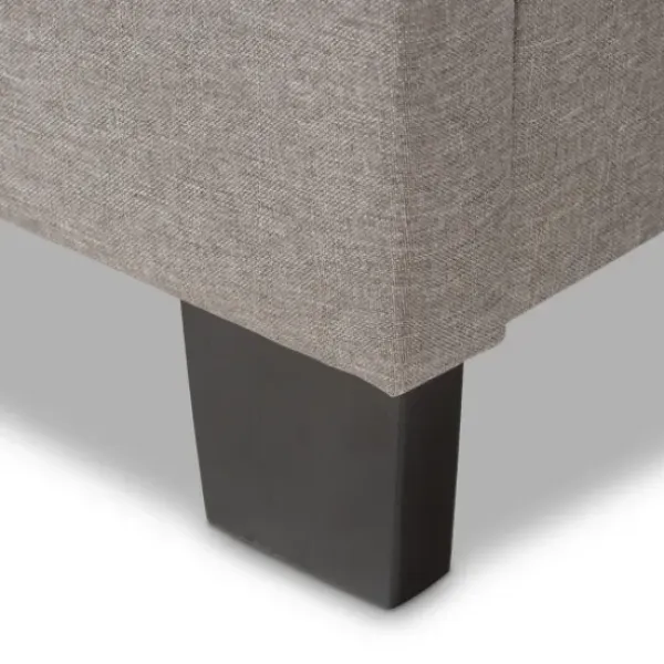 Beds & Headboards-Kirkland's Home Mary Light Button Tufted Full Bed Frame Gray