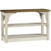 Entryway Furniture-Kirkland's Home Mary White And Natural Wooden Console Table White/Tan