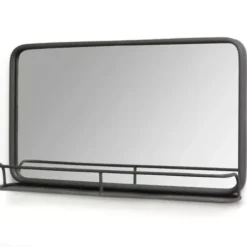 Decorative Mirrors-Kirkland's Home Mason Metal Mirror With Shelf, 24X14 In.