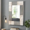 Decorative Mirrors-Kirkland's Home Mason Wood Planks Wall Mirror Gray