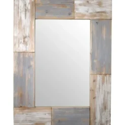 Decorative Mirrors-Kirkland's Home Mason Wood Planks Wall Mirror Gray