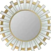 Decorative Mirrors-Kirkland's Home Matte And Clear Sunburst Wall Mirror Gold