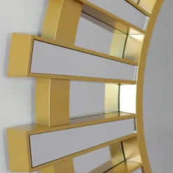 Decorative Mirrors-Kirkland's Home Matte And Clear Sunburst Wall Mirror Gold
