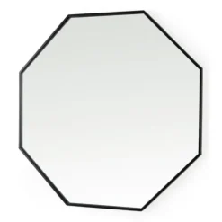 Decorative Mirrors-Kirkland's Home Matte Black Octagonal Wall Mirror