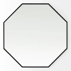 Decorative Mirrors-Kirkland's Home Matte Black Octagonal Wall Mirror