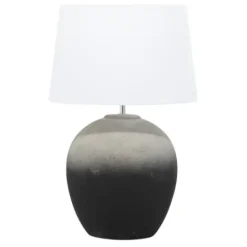 Table Lamps-Kirkland's Home Matte Black Ombre Textured Table Lamp, 23 In. White