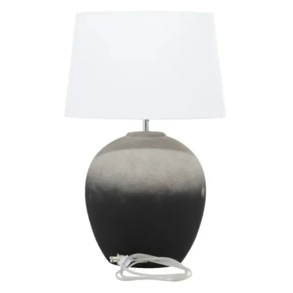 Table Lamps-Kirkland's Home Matte Black Ombre Textured Table Lamp, 23 In. White