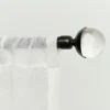 Curtain Rods & Hardware-Kirkland's Home Matte Black Rhys Cylinder Curtain Rod, 72 In.