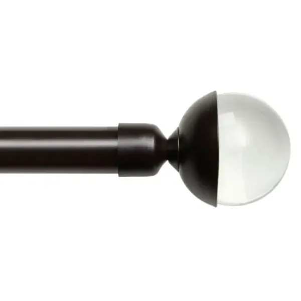 Curtain Rods & Hardware-Kirkland's Home Matte Black Rhys Cylinder Curtain Rod, 72 In.
