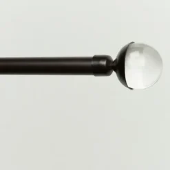 Curtain Rods & Hardware-Kirkland's Home Matte Black Rhys Cylinder Curtain Rod, 72 In.