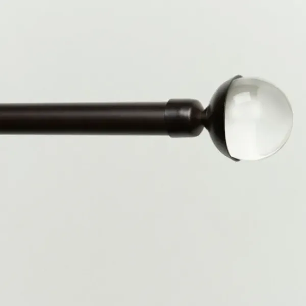 Curtain Rods & Hardware-Kirkland's Home Matte Black Rhys Cylinder Curtain Rod, 72 In.
