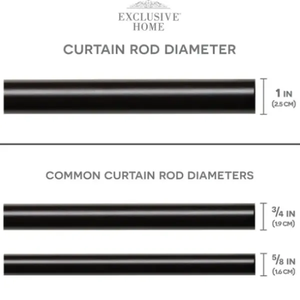 Curtain Rods & Hardware-Kirkland's Home Matte Black Rhys Cylinder Curtain Rod, 72 In.